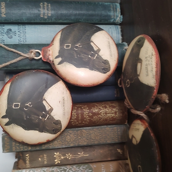 Lot 4 Metal Horse Alcantara Christmas Tree Ornaments Rustic Farmhouse Equestrian - Picture 5 of 6